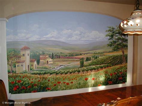 Wine Country Vineyard Mural Landscape Mural Mural Wall Murals
