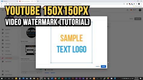 How To Create 150x150px Transparent Youtube Video Watermark Or Logo