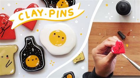 How I Make Clay Pins Littlecece Youtube Diy Clay Crafts Clay