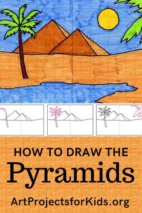 Easy How To Draw The Pyramids Tutorial And Pyramids Coloring Page Art