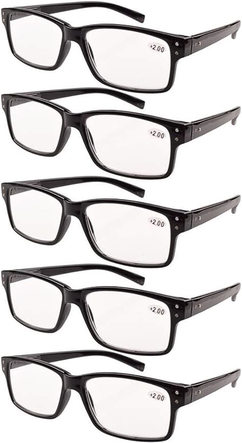 eyekepper mens vintage reading glasses 5 pack black frame glasses for men reading 1 50 reader