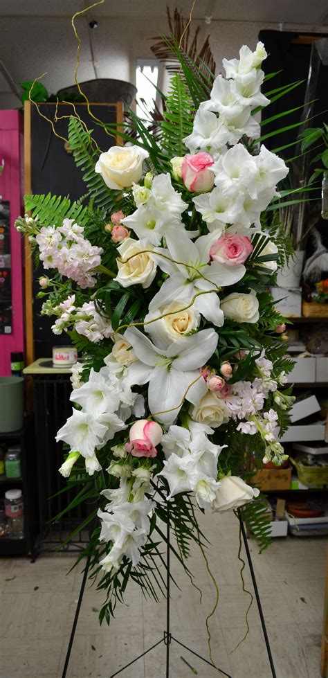 standing spray tribute funeral flower arrangements funeral floral arrangements funeral flowers