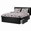 Ikea Full Size Bed Frame With Storage & Headboard Black Luröy  18386