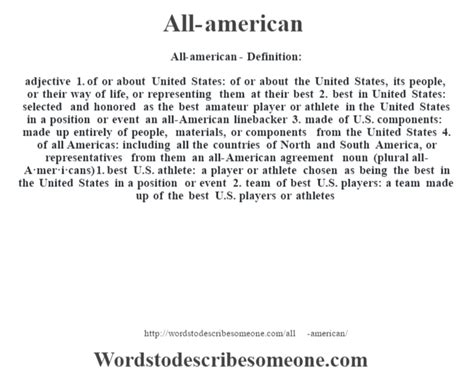 All American Definition All American Meaning Words To