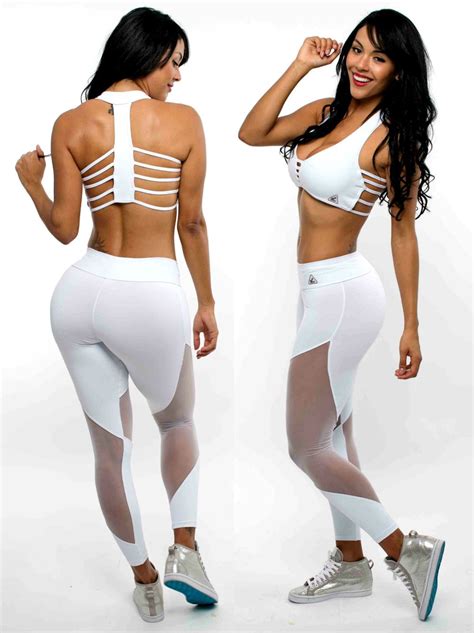 Brazilian Fitness Wear Up Vibe Diva Top And Mesh Leggings Now In White Available At Upvibe