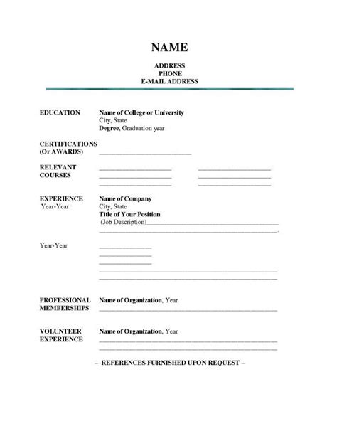 Blank Resume Template Check More At Https Cleverhippo Org Blank Resume Template Student