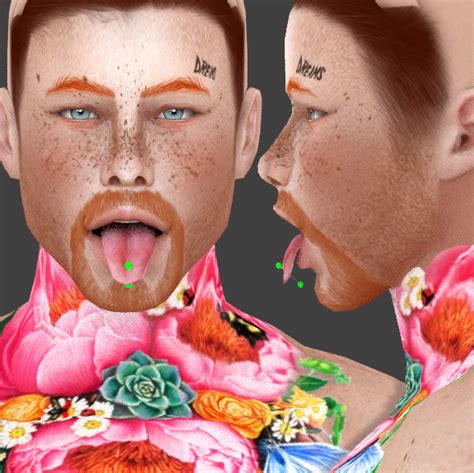 3d Realistic Tongue Redheadsims Cc Sims 4 Piercings Sims 4 Body