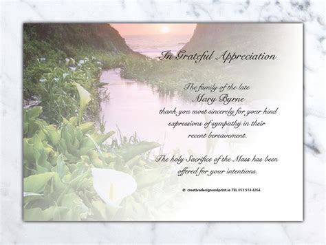 Appreciation Card 070 Creative Memorial Cards Use Our Order Form