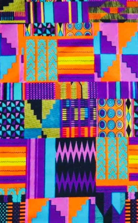 African Print Fabric By The Yard Purple Kente Fabric Pink Etsy
