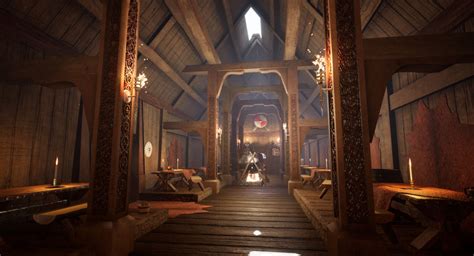 Artstation Viking Longhouse Interior David Tremback Historical