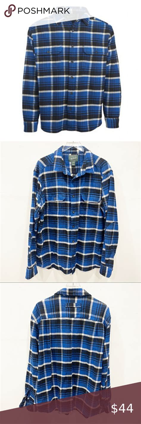 Woolrich Mens Oxbow Bend Flannel Shirt Long Sleeve Blue Xl Fall