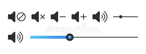Volume Control Icons Audio Interface Symbols Sound Icons Stock Vector