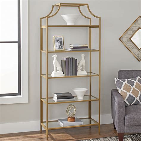 Better Homes And Gardens 71 Nola 5 Tier Etagere Bookcase Gold Finish