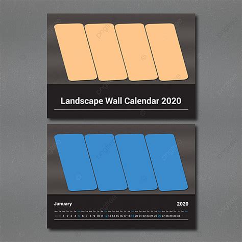 Landscape Wall Calendar 2020 Template Template Download On Pngtree