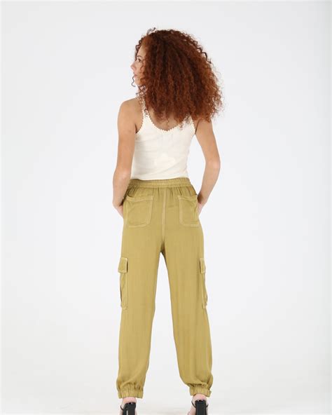 Angie Pant With Side Pocket And Elastic Ankle Cuff Creations Boutique