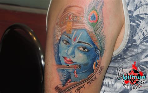 Krishna Tattoo By Aatman Tattoos Tattoos Krishna Tattoo Tattoo Studio