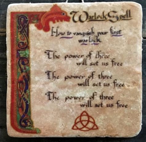 Charmed Warlock Spell Power Of Three Coaster Or Decor Accent Etsy