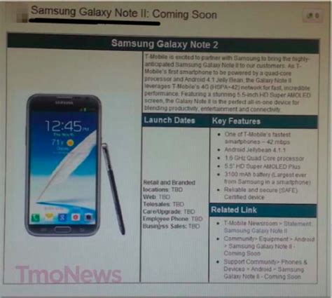 🥇 Especificaciones Del Galaxy Note 2 De T Mobile Confirmadas En Un