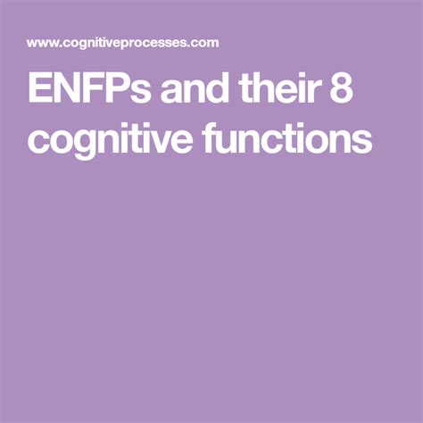 Enfps And Their Cognitive Functions Cognitive Function Cognitive