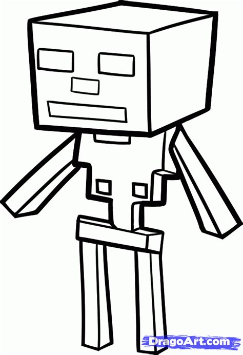 minecraft coloring pages | How to Draw a Minecraft Skeleton, Minecraft
