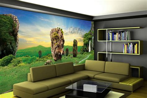 Nature Wallpaper For Living Room Wall Decor Using Custom Wallpaper
