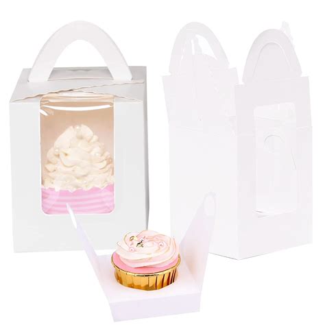 Buy Gbateri 60 PCS Single Cupcake Boxes Cupcake Carrier With Handle