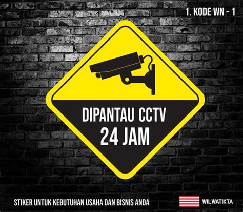 Jual Sticker Safety Sign Warning Kuning Sign Area Pengawasan CCTV Di