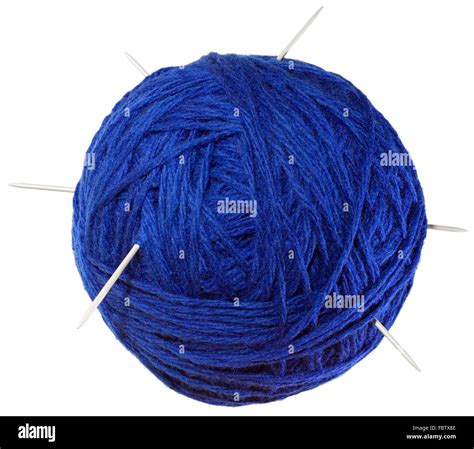 Blue Ball Of Wool Stock Photo Alamy