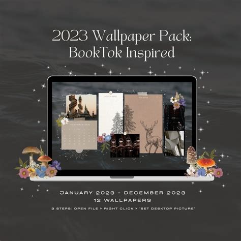 2023 Desktop Wallpaper Pack Booktok Inspired Jan Dec Etsy Uk