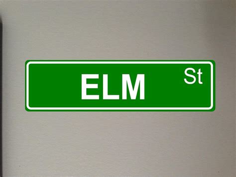 Elm St Green Aluminum Street Sign Outdoor 24l X
