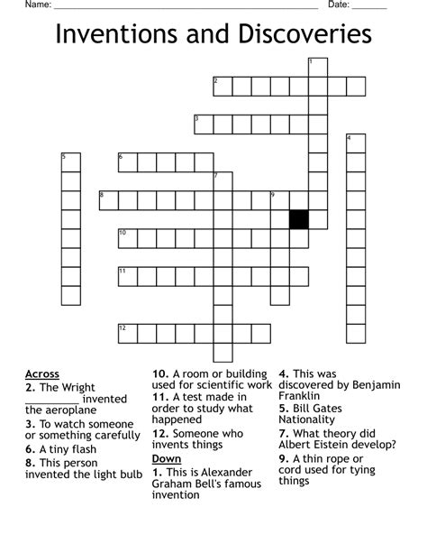 Alexander Graham Bell Inventions Crossword
