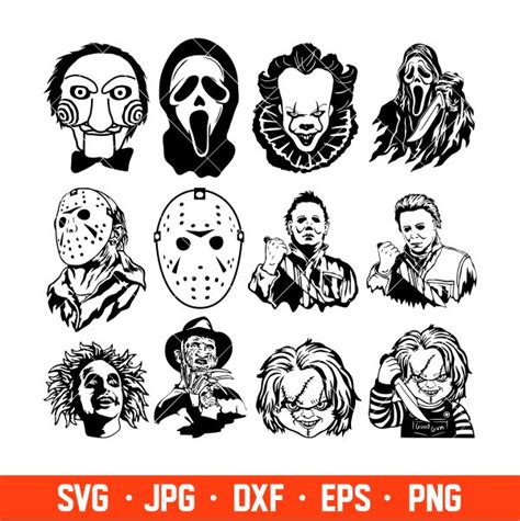 Horror Characters Bundle Svg Halloween Svg Horror Movie Svg Cricut