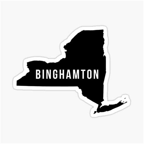 binghamton new york state silhouette sticker for sale by cartocreative redbubble