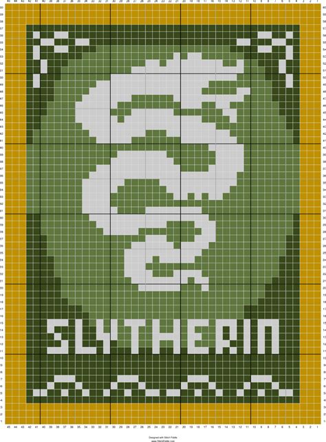 Hp Slytherin 45 X 60 Harry Potter Crochet Cross Stitch Harry Potter