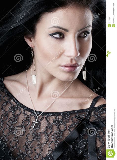 Luxury Girl In Lace Dress Stock Image Image Of Cheekbones 37135881