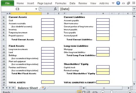 Simple Balance Sheet Maker Template For Excel
