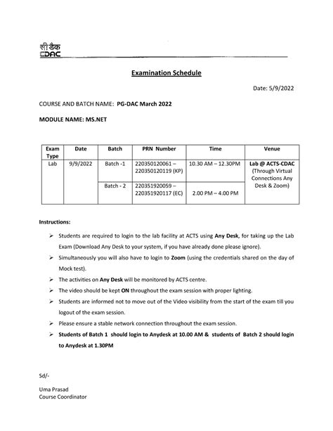 Notice Lab Exam Dotnet- KP - EC- 9Sept2022 - Examination Schedule Date