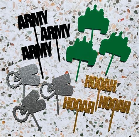 Army Cupcake Topper Army Cake Topper Army Party Decoration Etsy