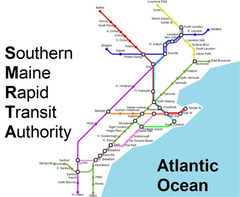 Every Dunkin Donuts In Southern Maine In The Style Of A Subway Map