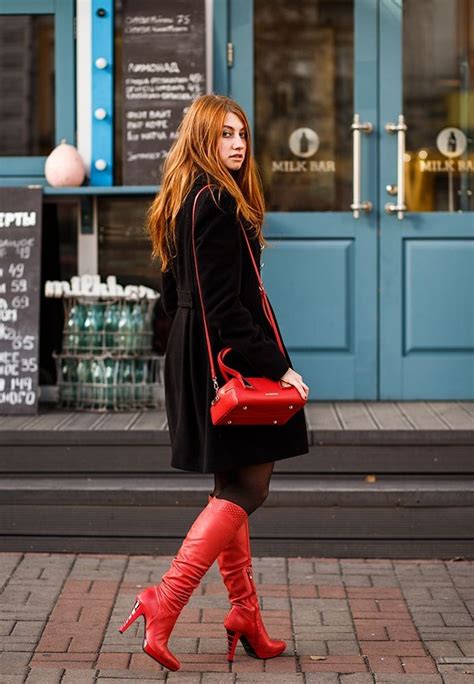 Pin By Scot Zack On Redheads Red Leather Boots Red