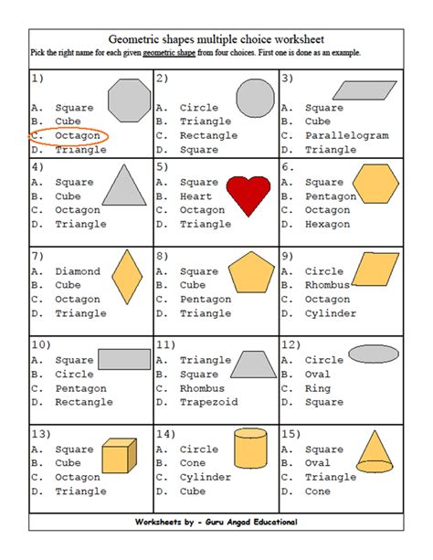 2nd Grade Math Geometric Shapes Worksheets Steemit 2 Dimensional