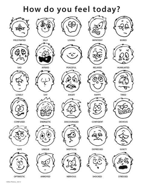 Bored boy with ice cream coloring page free emotions. Feelings Chart by Ellie Peters, via Behance | Feelings ...