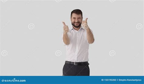 Excited Businessman Clapping Hands And Giving Thumbs Up Stock Video