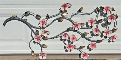 Curtis Jere Cherry Blossoms Floral Copper Metal Wall Art Sculpture