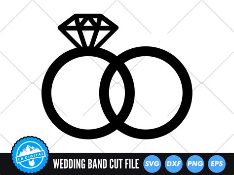 Wedding Ring Svg Wedding Ring Clipart Ring Svg Silhouette Ring Cricut Cut Files Ring Clip Art