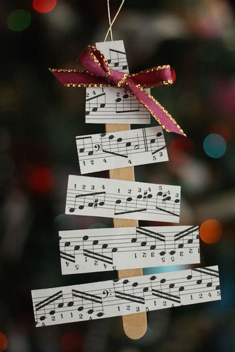 Christmas Tree Sheet Music Ornaments For Kids To Make Happy Hooligans