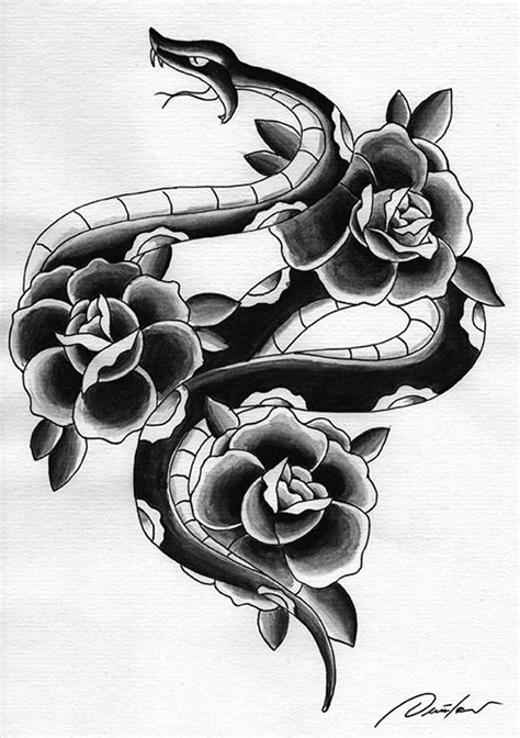 Snaken Roses Ink By Nastika On Deviantart