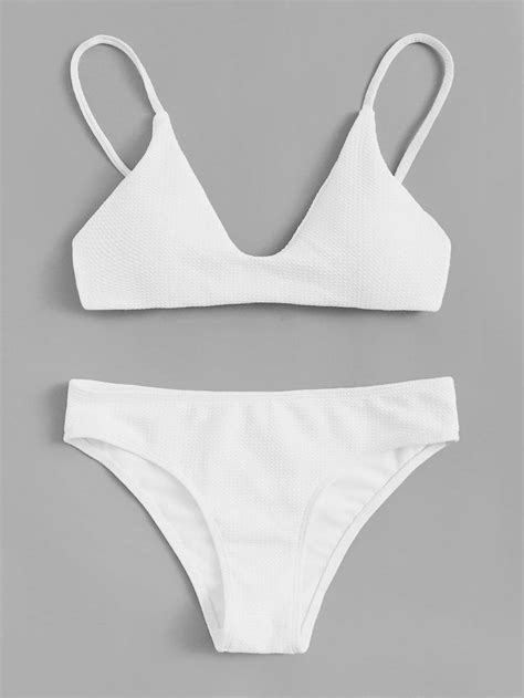 white swimsuit solid spaghetti strap cami top with bikini bottom bikinis white swimsuit