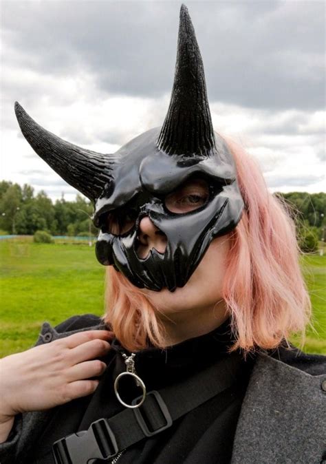 Scull Of Demon Maskbone Horned Halloween Maskhorror Etsy Horror