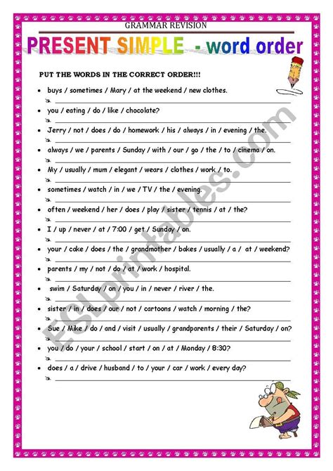 Simple Present Order Sentences Worksheet Hot Sex Picture